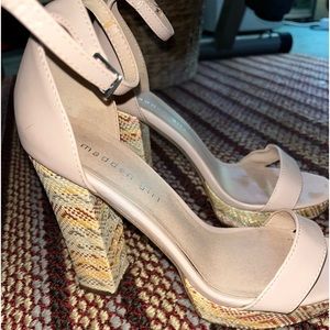 Madden Girl “Suzy” Heels with Printed Raffia